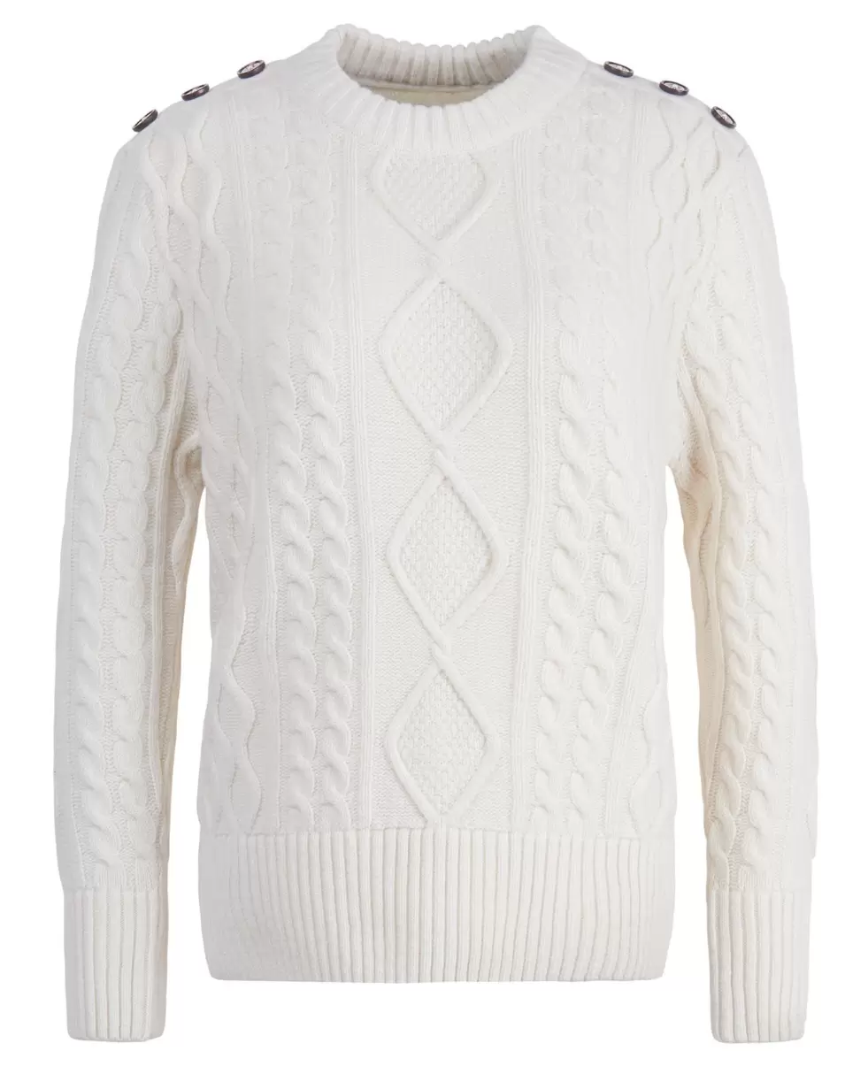 Barbour Greyling Knitted Jumper Jumpers Women White Buy - 1