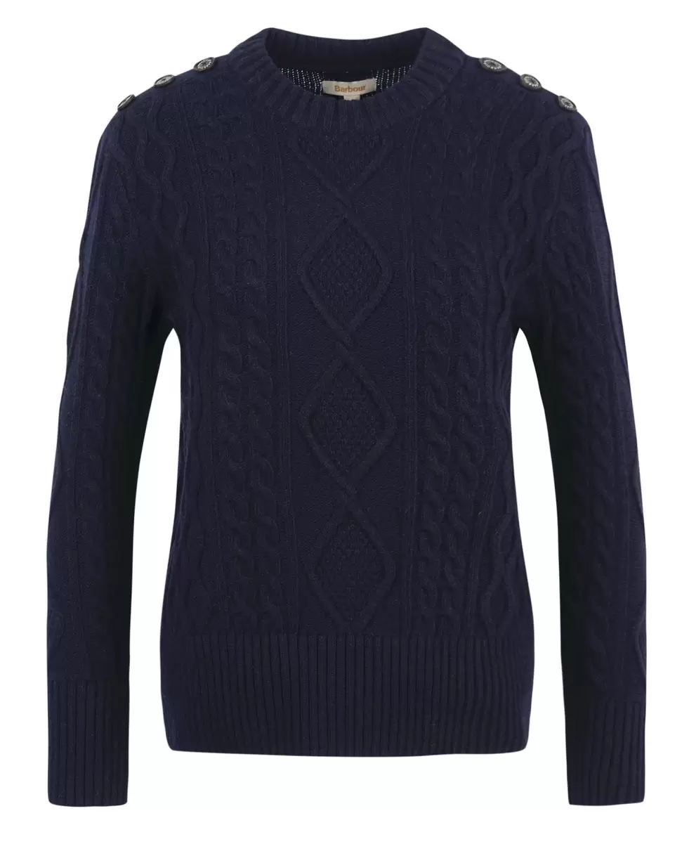 Latest Barbour Greyling Knitted Jumper Jumpers Navy Women - 1