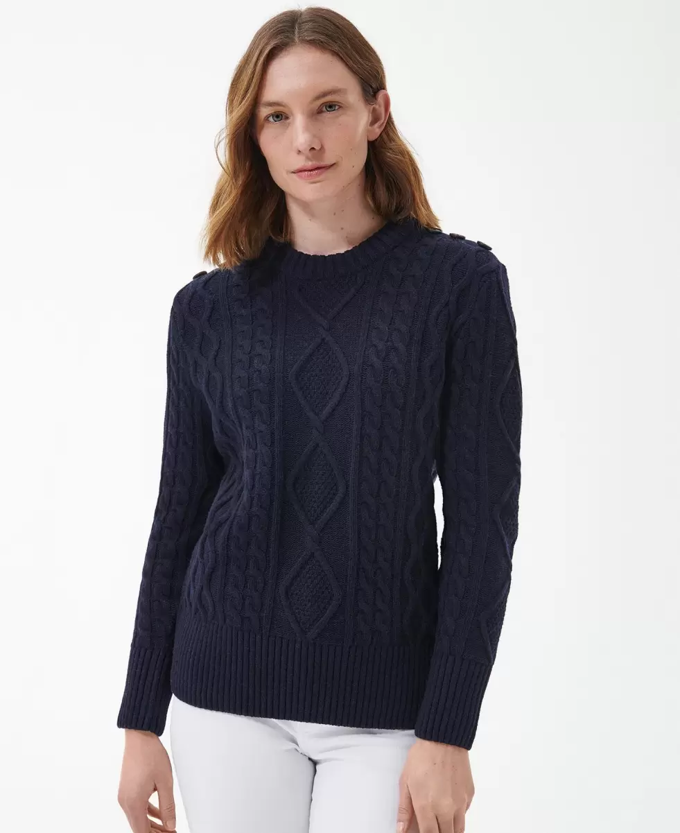 Latest Barbour Greyling Knitted Jumper Jumpers Navy Women