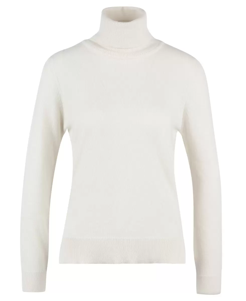 Compact Barbour Pendle Roll-Neck Sweatshirt Women White Jumpers - 1