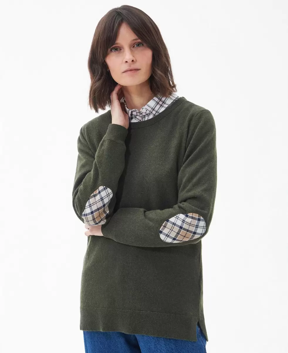 Nourishing Women Barbour Pendle Knitted Jumper Green Jumpers