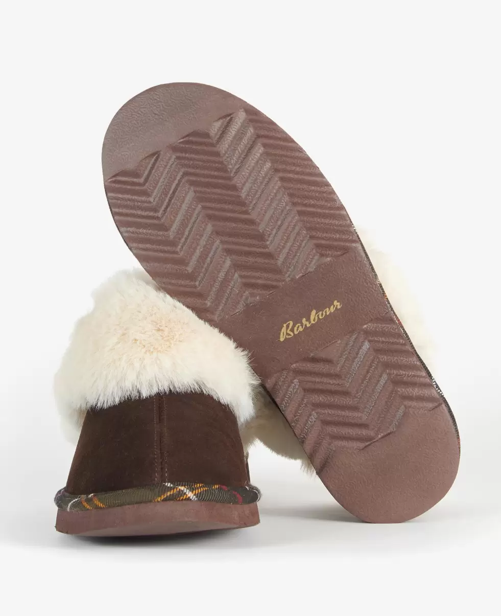 Choco Suede Barbour Nancy Slippers Women Slippers Cheap - 3