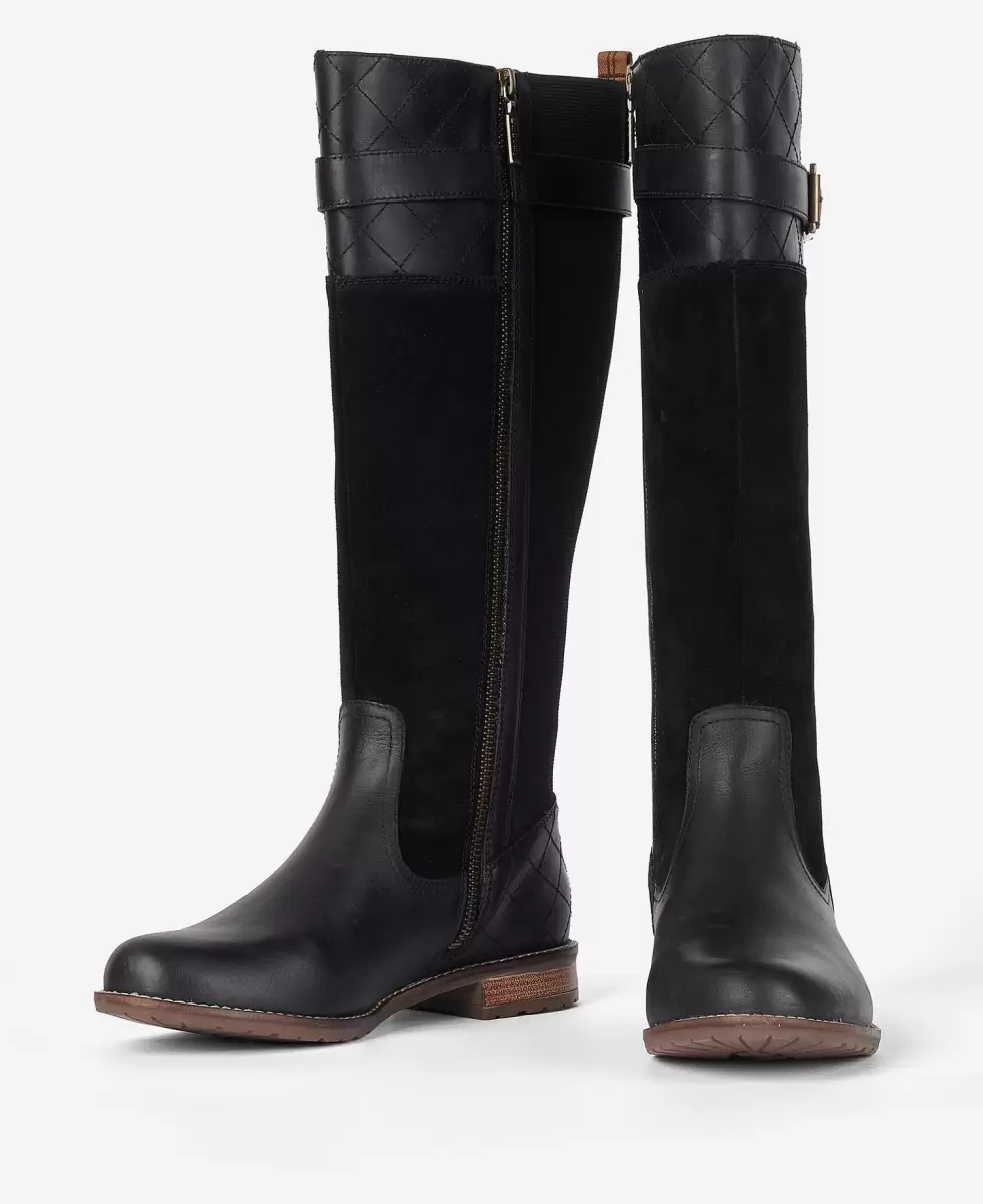 Women Barbour Ange Knee-High Boots Advanced Black Boots - 2