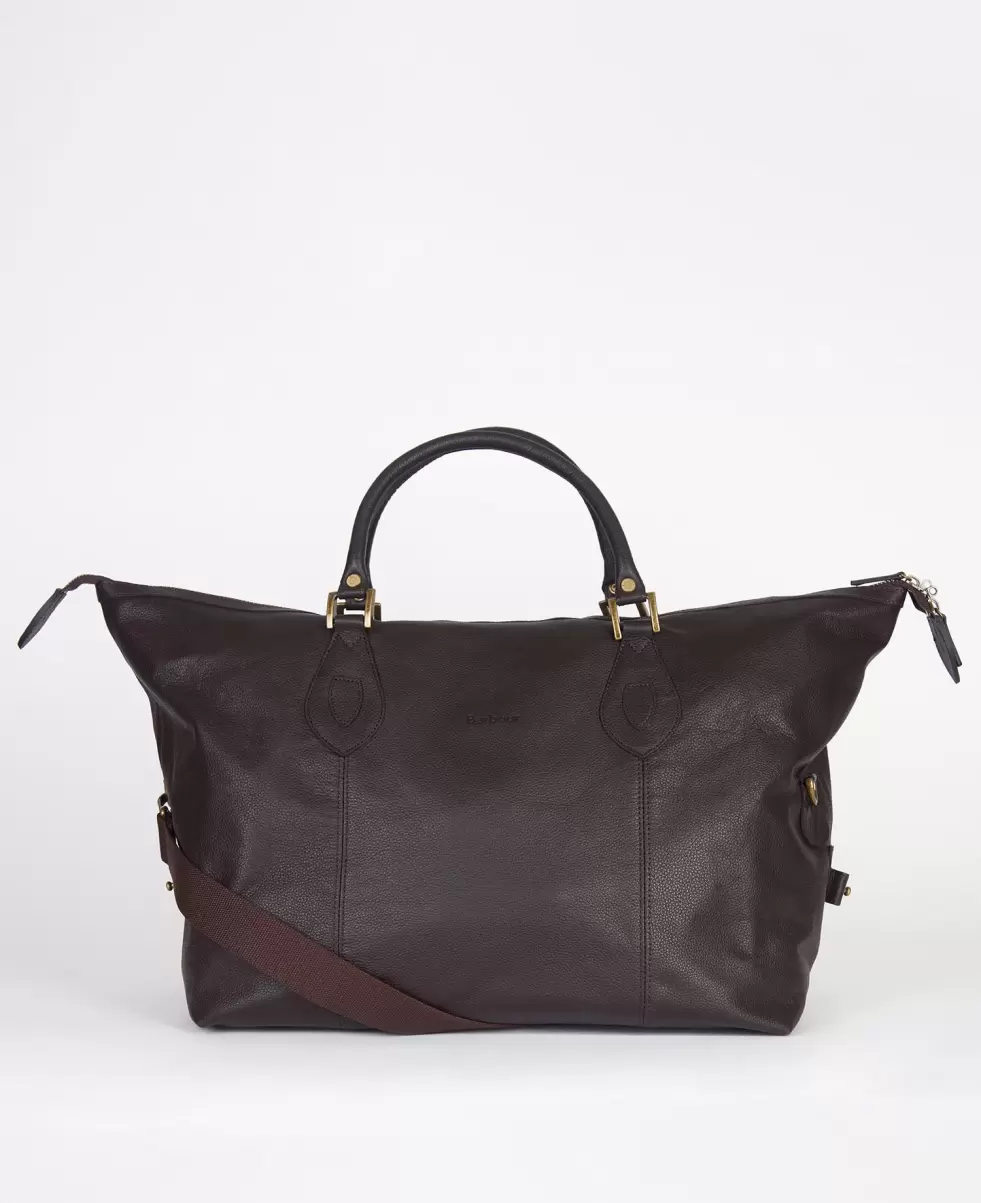 Chocolate Bags & Luggage Accessories Barbour Leather Medium Travel Explorer Bag Cozy - 1