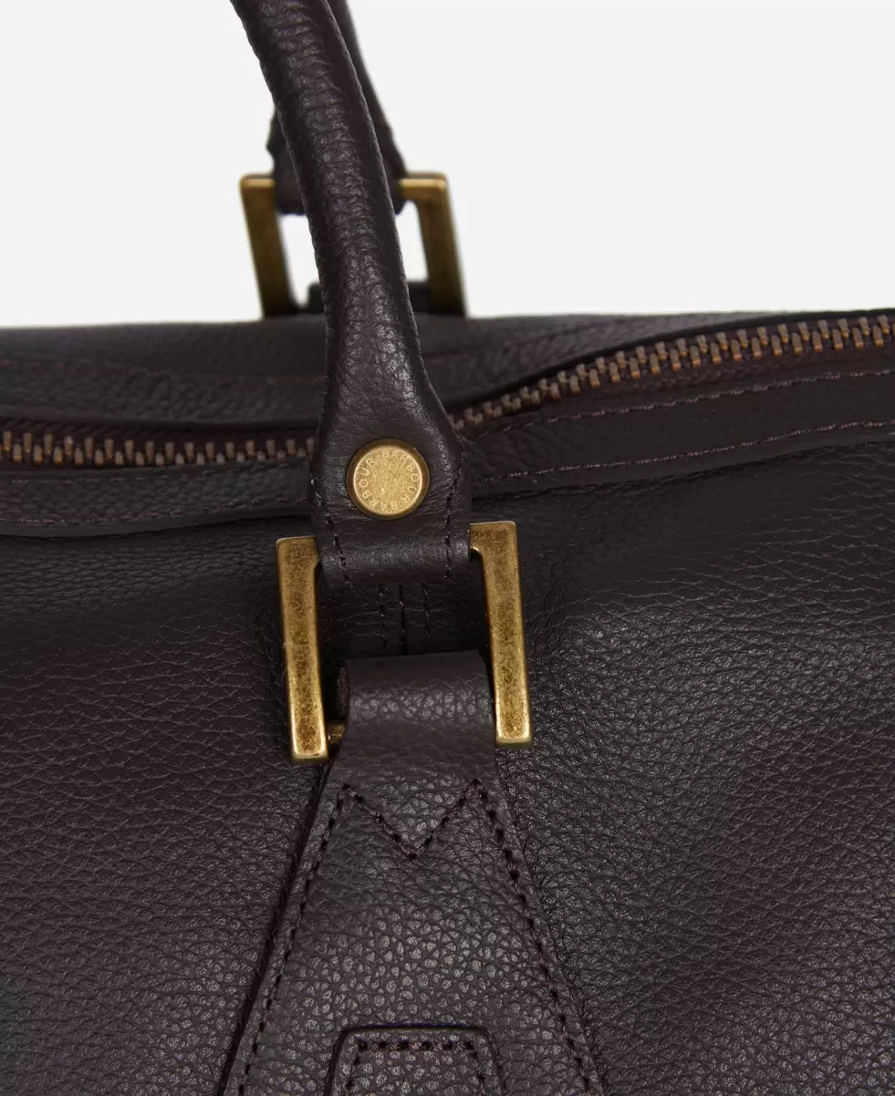 Chocolate Bags & Luggage Accessories Barbour Leather Medium Travel Explorer Bag Cozy - 4
