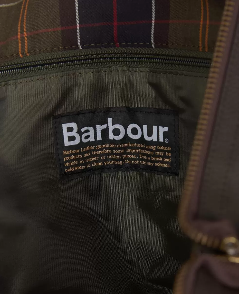 Chocolate Bags & Luggage Accessories Barbour Leather Medium Travel Explorer Bag Cozy - 8