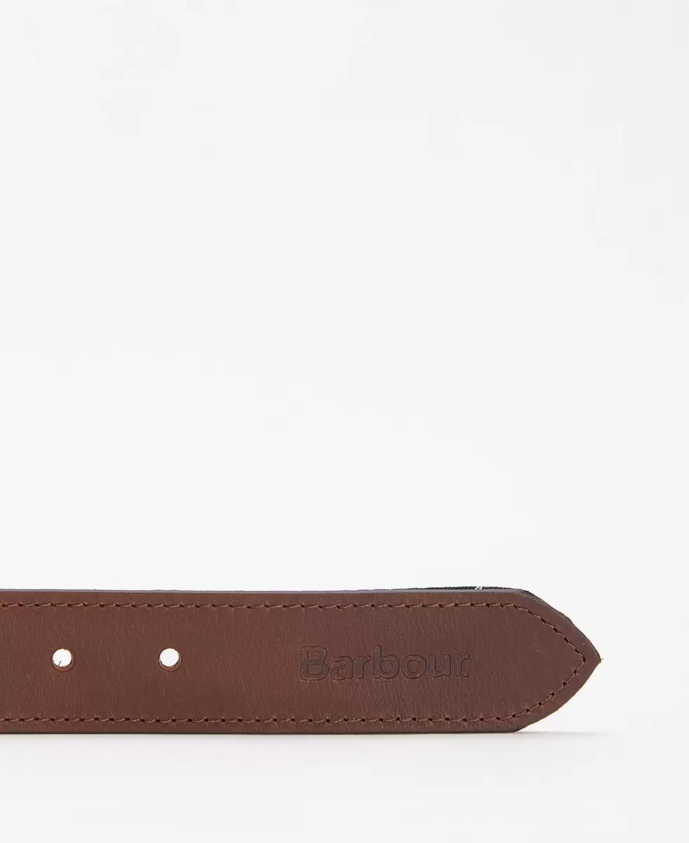 Classic Tartan/Brown Belts Accessories Effective Barbour Reversible Tartan Leather Belt - 3