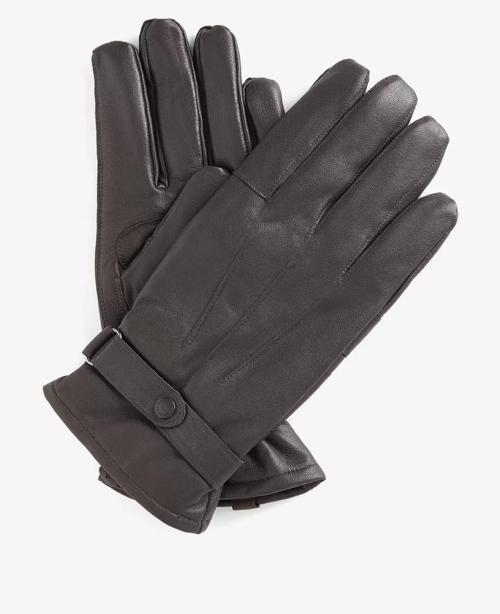 Accessories Dark Brown Easy Barbour Insulated Burnished Leather Gloves Hats & Gloves