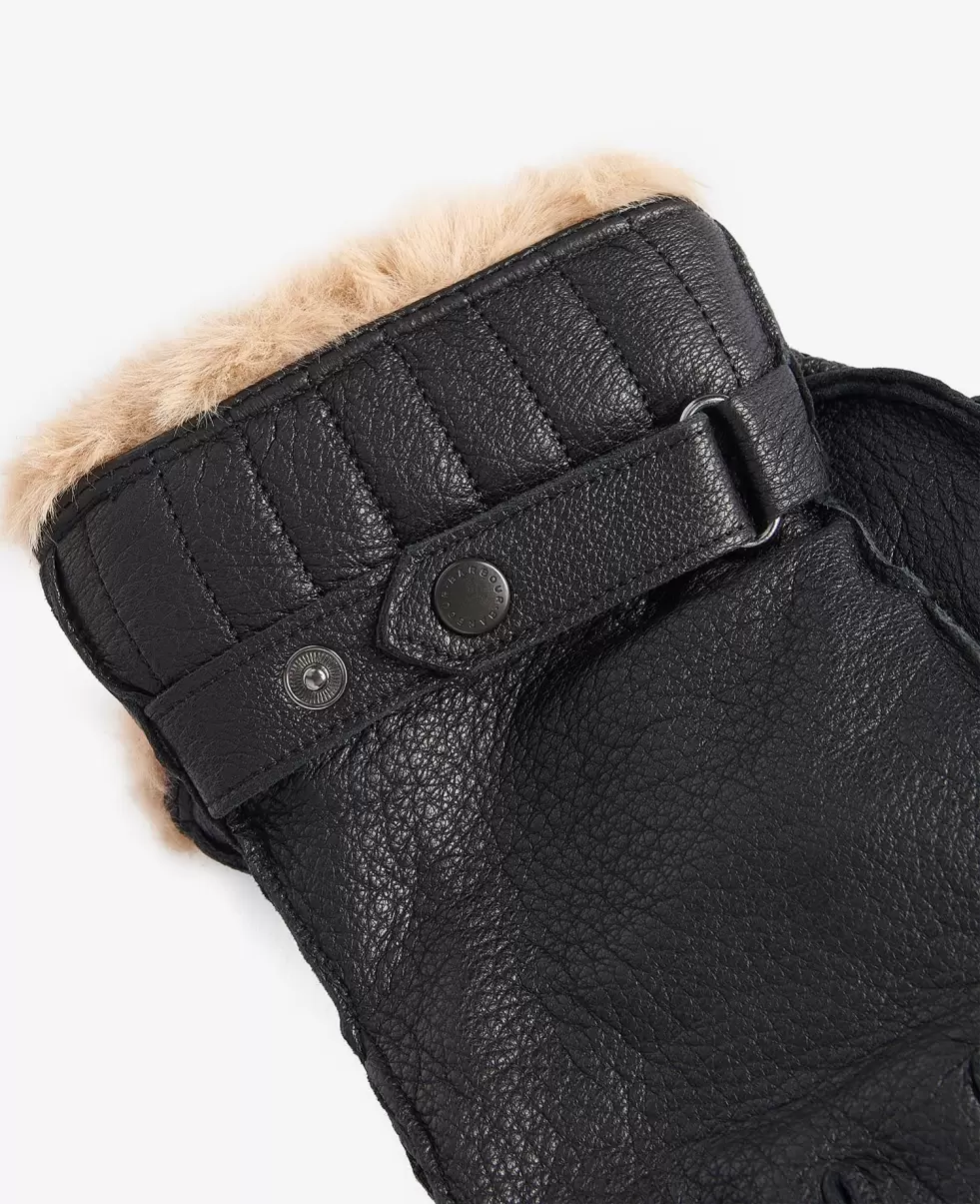 Accessories Refresh Barbour Leather Utility Gloves Hats & Gloves Black - 1