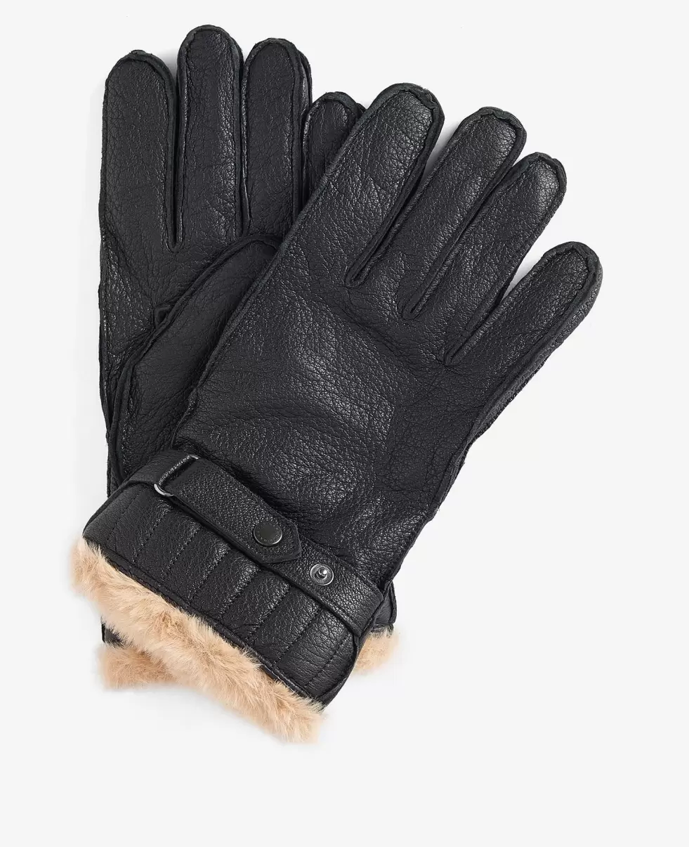 Accessories Refresh Barbour Leather Utility Gloves Hats & Gloves Black