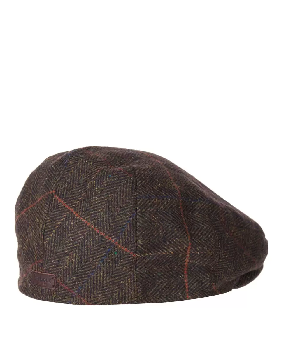 Practical Hats & Gloves Accessories Barbour Wilkin Flat Cap Charcoal Herringbone - 1