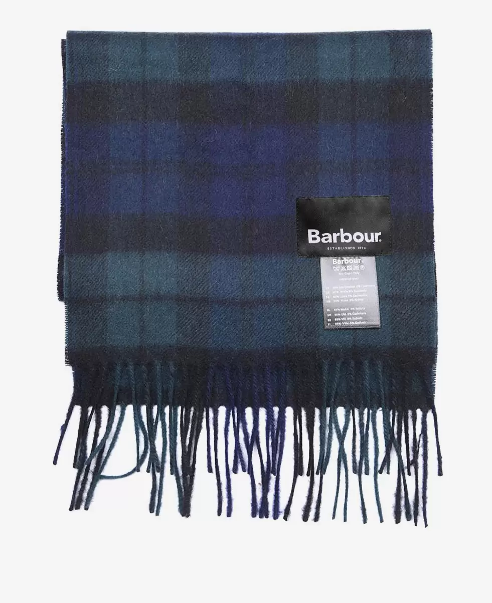 Barbour New Check Tartan Scarf Elevate Scarves & Handkerchiefs Accessories Black Stewart - 5