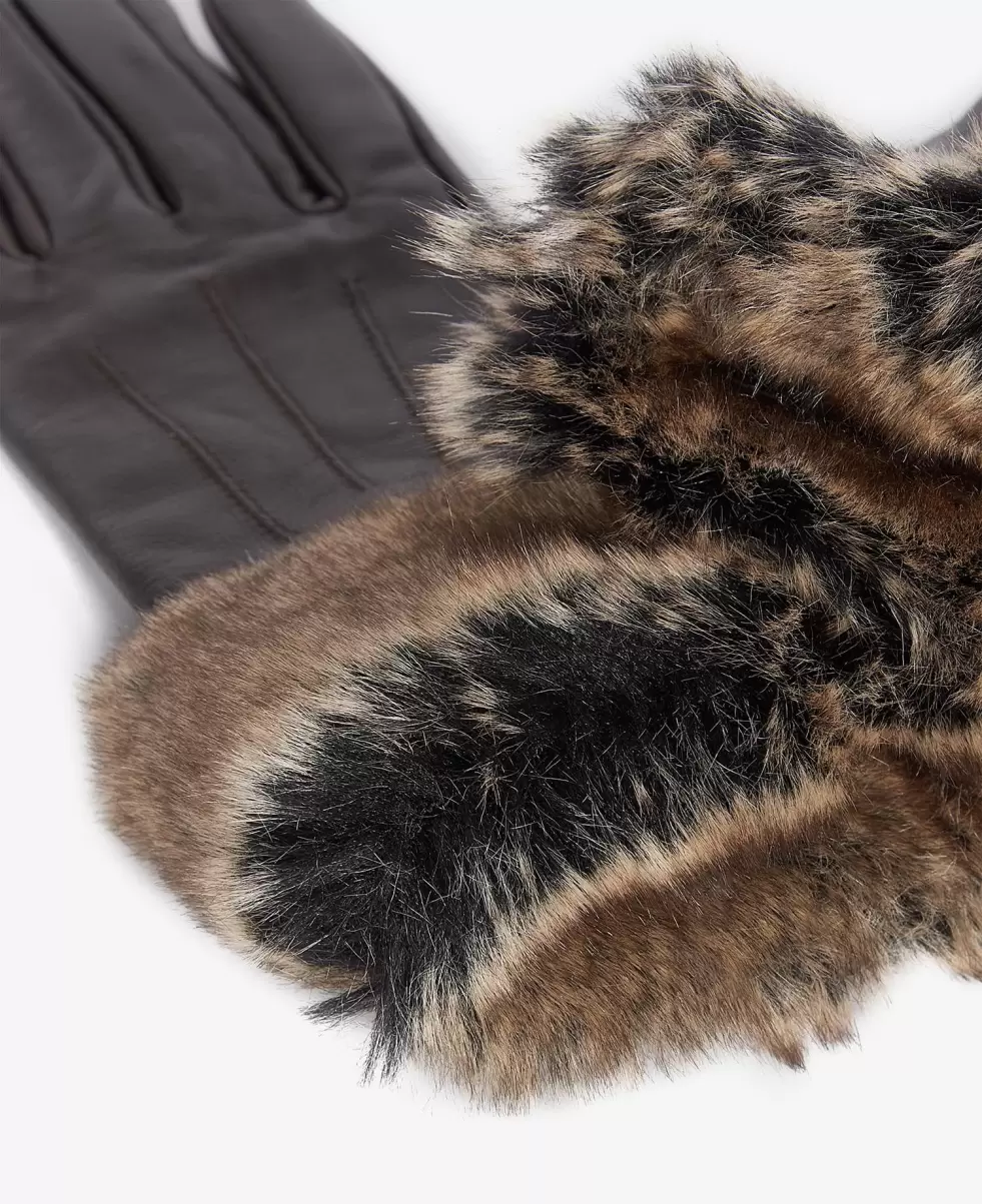 Accessories Made-To-Order Hats & Gloves Barbour Faux-Fur Trimmed Leather Gloves Black - 1