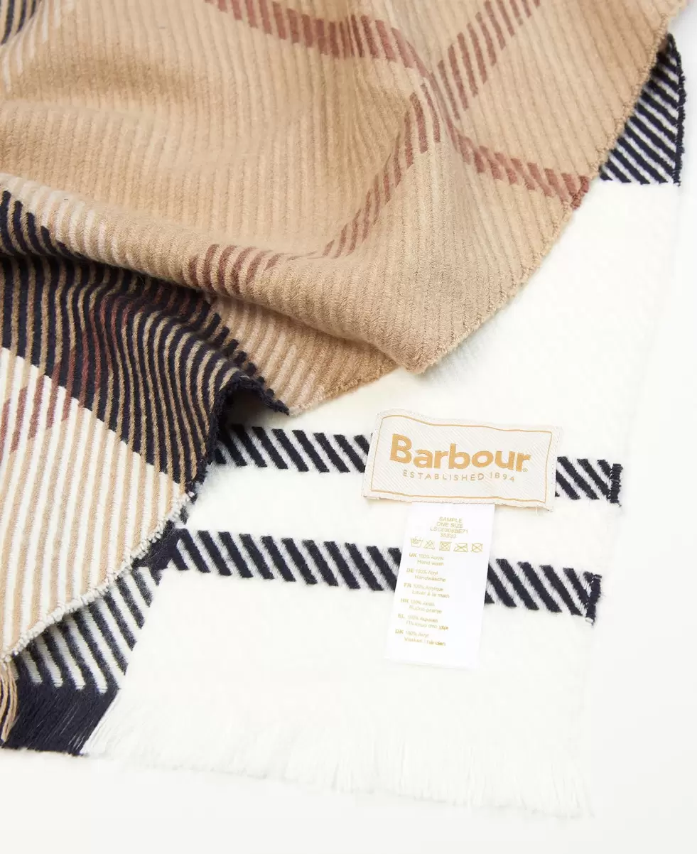 Barbour Blair Tartan Scarf Elegant Chocolate Tartan Scarves & Wraps Accessories - 4