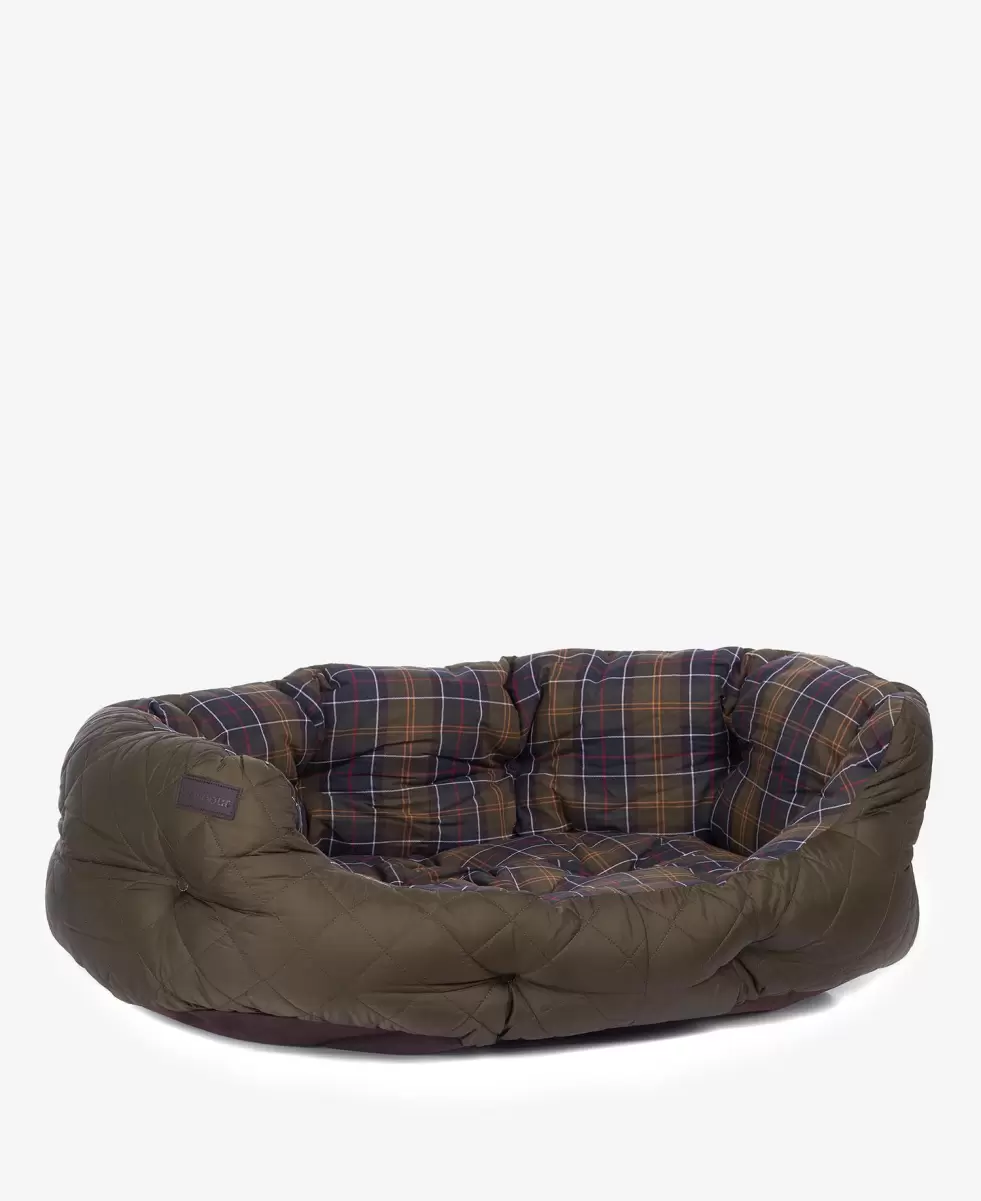 Beds & Blankets Barbour Quilted Dog Bed 35In Fashionable Olive Accessories - 2