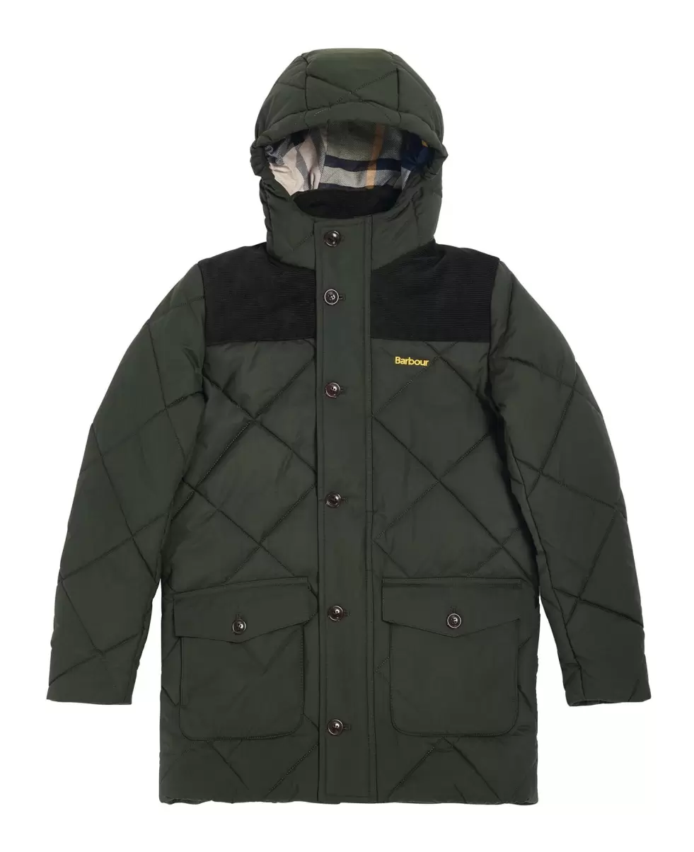 Green Inviting Quilted Jackets Kids Barbour Boys' Elmwood Quilted Jacket - 1