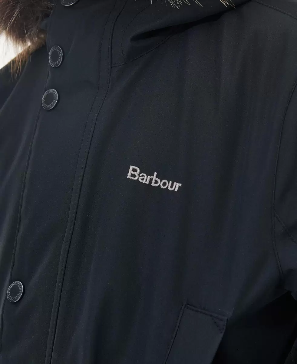 Jackets Kids Barbour Boys' Ripley Showerproof Parka Jacket Convenient Black - 6