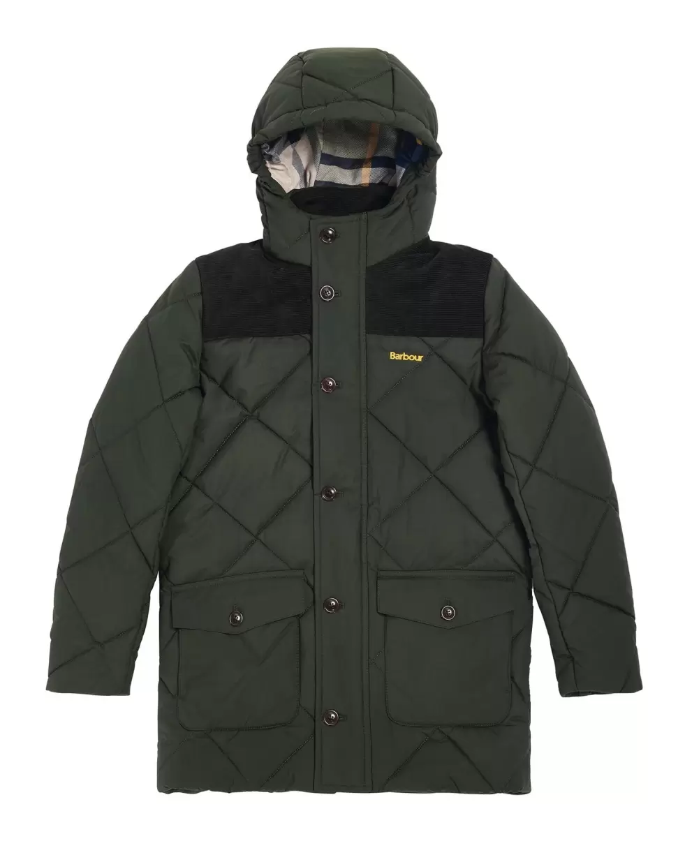 Jackets Simple Kids Barbour Boys' Elmwood Quilted Jacket Green - 1
