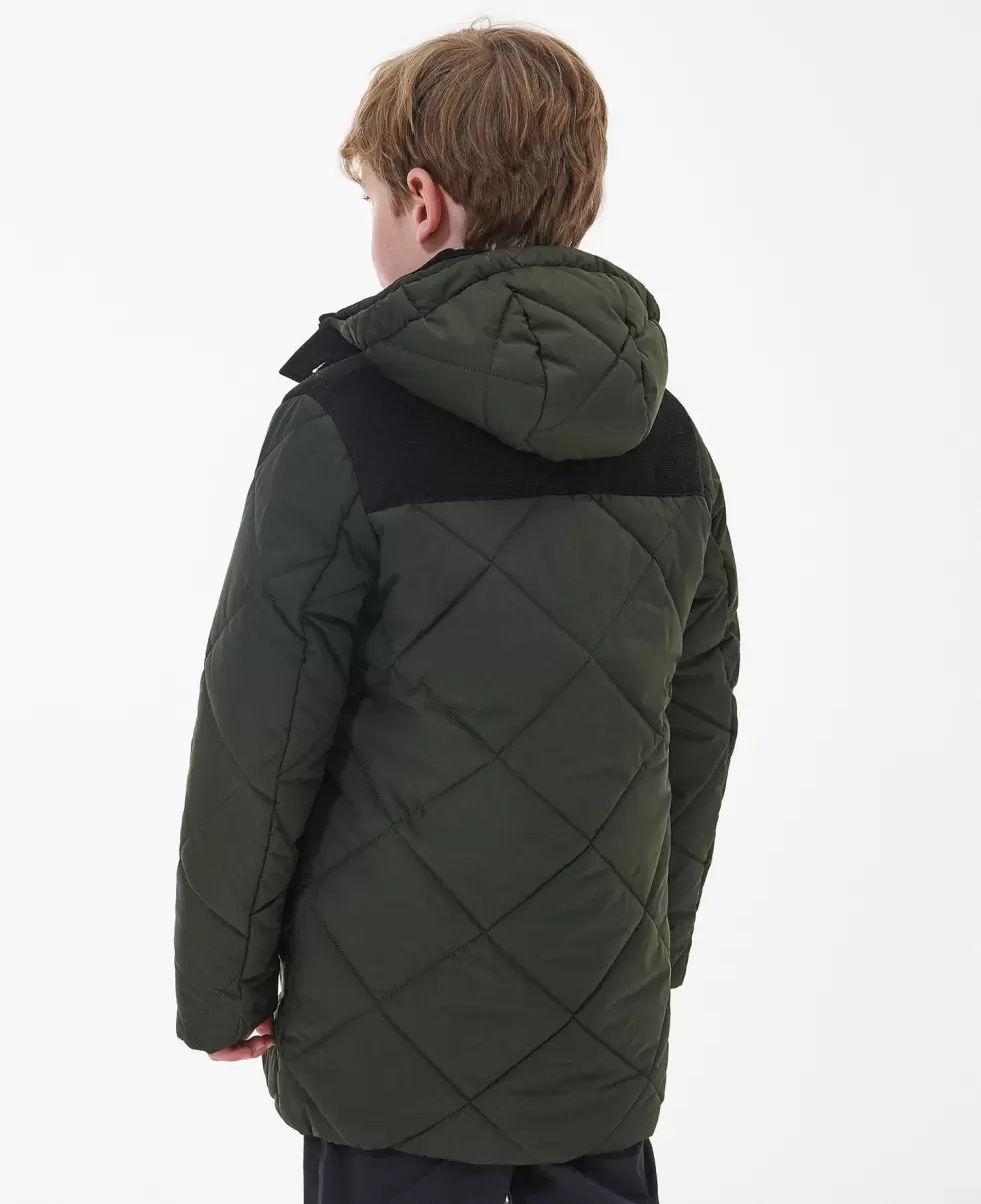 Jackets Simple Kids Barbour Boys' Elmwood Quilted Jacket Green - 3