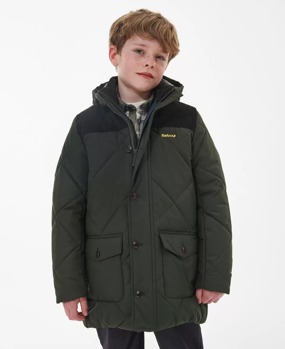 Jackets Simple Kids Barbour Boys' Elmwood Quilted Jacket Green