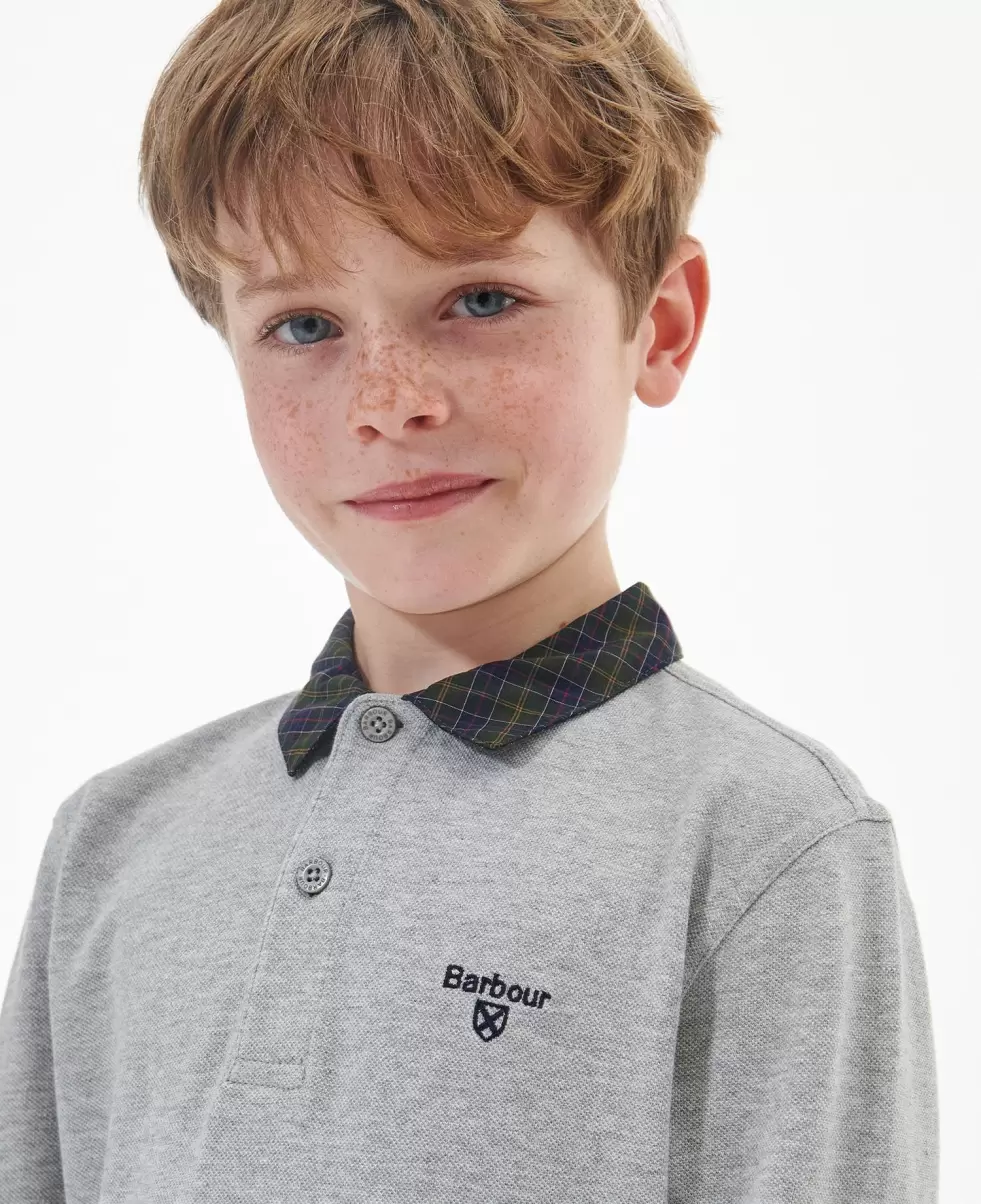 Barbour Boys' Hector Polo Shirt Purchase Kids Grey Clothing - 4