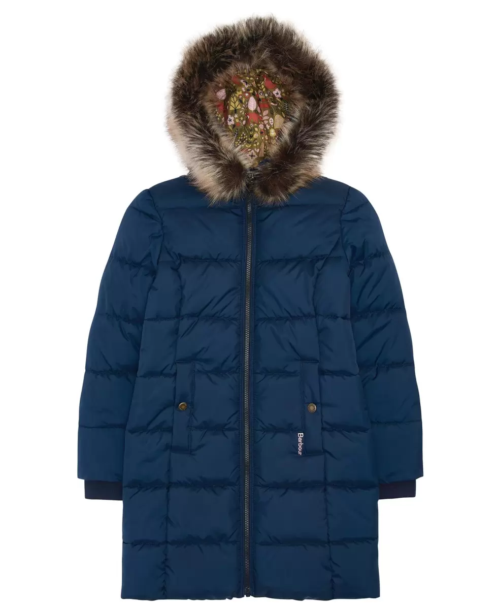 Quilted Jackets Lowest Price Guarantee Kids Barbour Girls' Rosoman Quilted Jacket Navy - 1