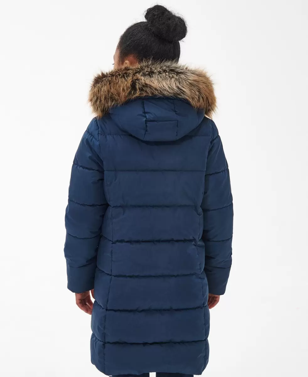 Quilted Jackets Lowest Price Guarantee Kids Barbour Girls' Rosoman Quilted Jacket Navy - 3