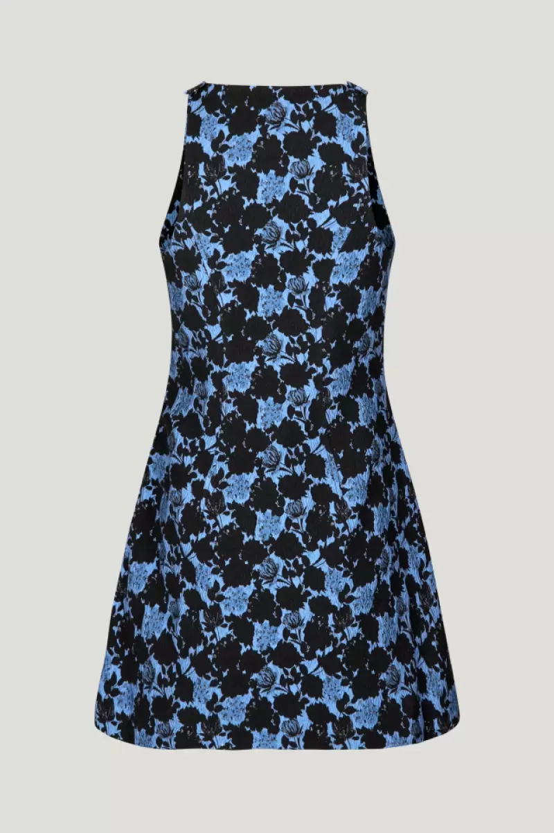 Women Blue Flower Jacquard Dresses Baum Und Pferdgarten Albie Dress - 3