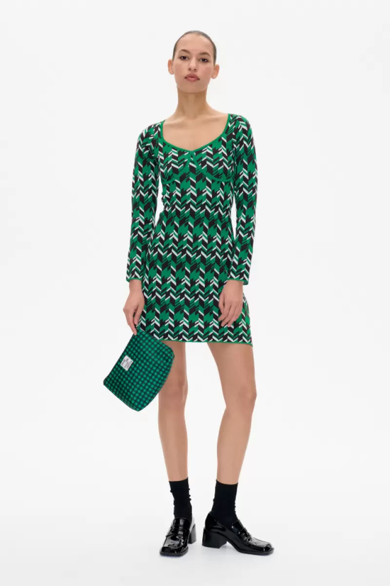 Caydence Dress Dresses Green Geometric Baum Und Pferdgarten Women