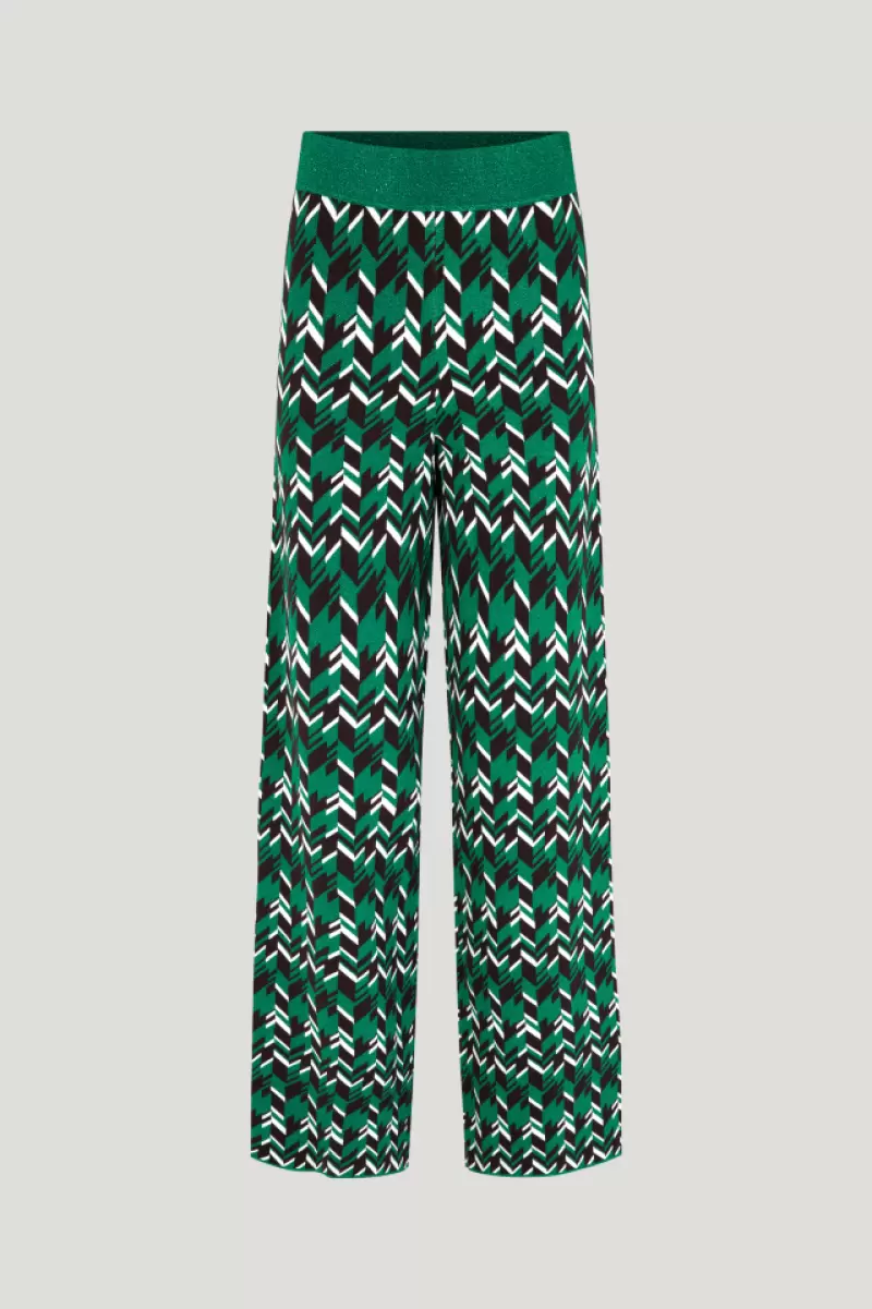 Green Geometric Baum Und Pferdgarten Women Cabery Trousers Trousers - 2