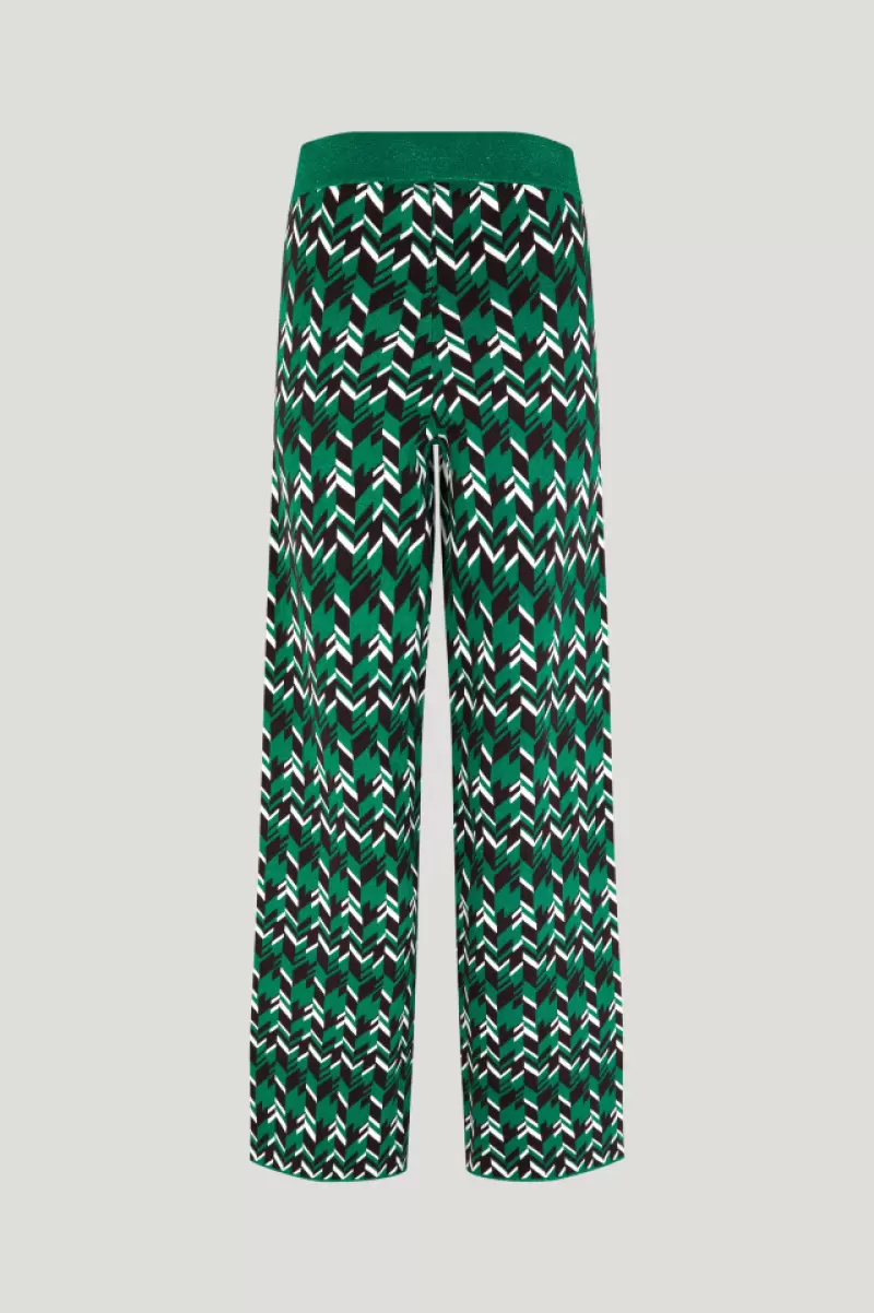 Green Geometric Baum Und Pferdgarten Women Cabery Trousers Trousers - 3