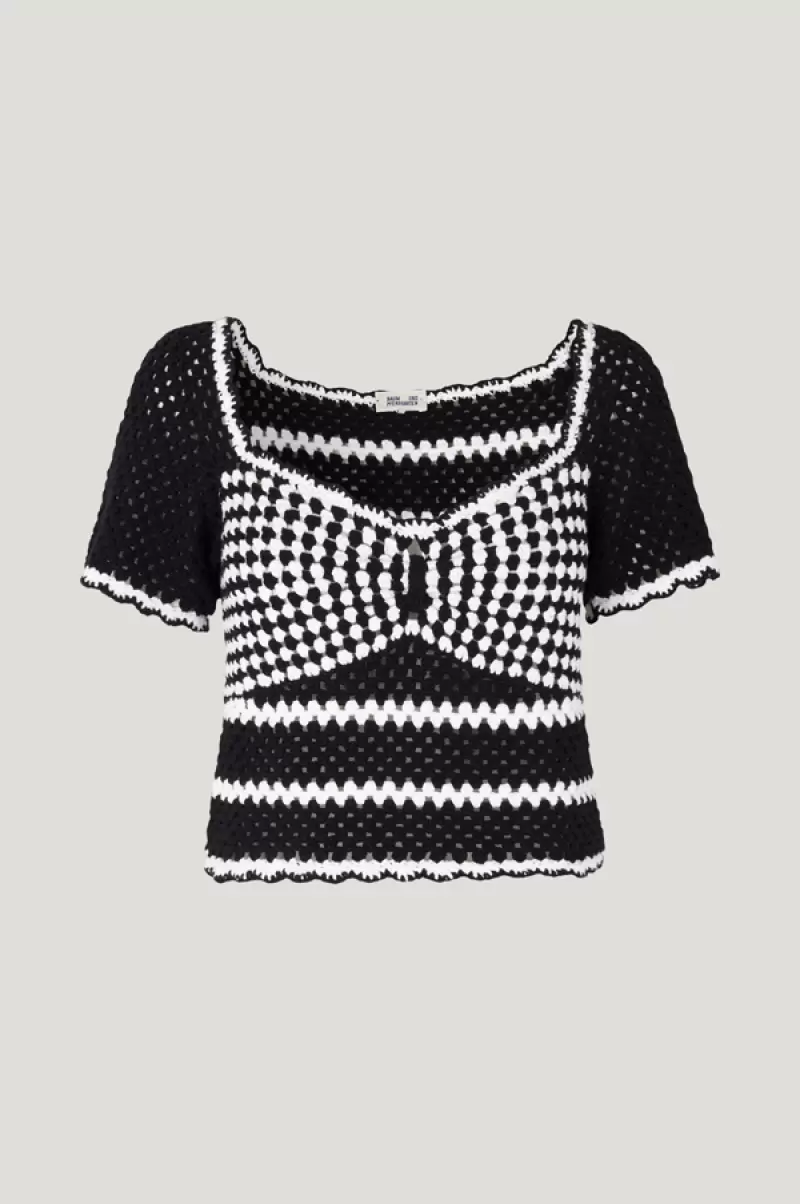 Baum Und Pferdgarten Women Camila Top Tops & Blouses Black Creme Crochet - 2