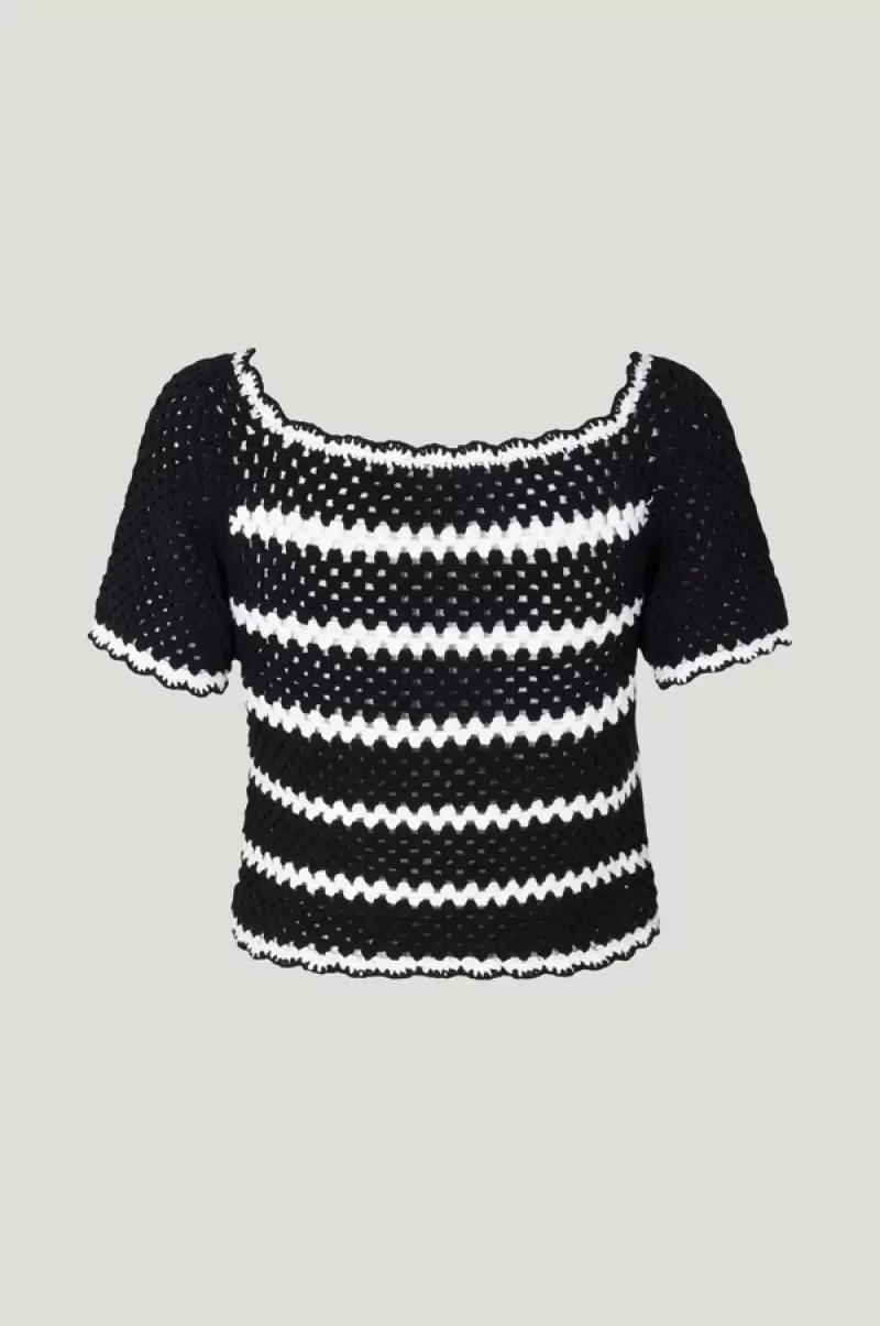 Baum Und Pferdgarten Women Camila Top Tops & Blouses Black Creme Crochet - 3