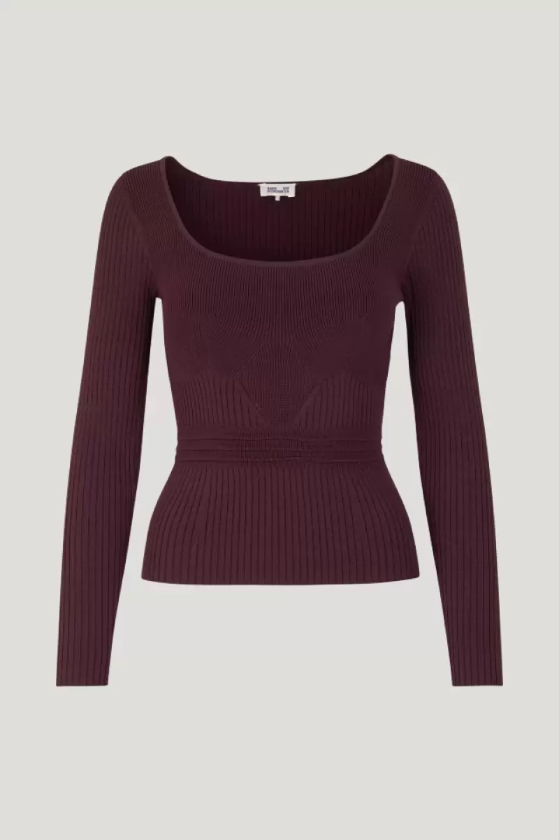 Women Cambria Sweater Darkest Burgundy Baum Und Pferdgarten Knitwear - 2