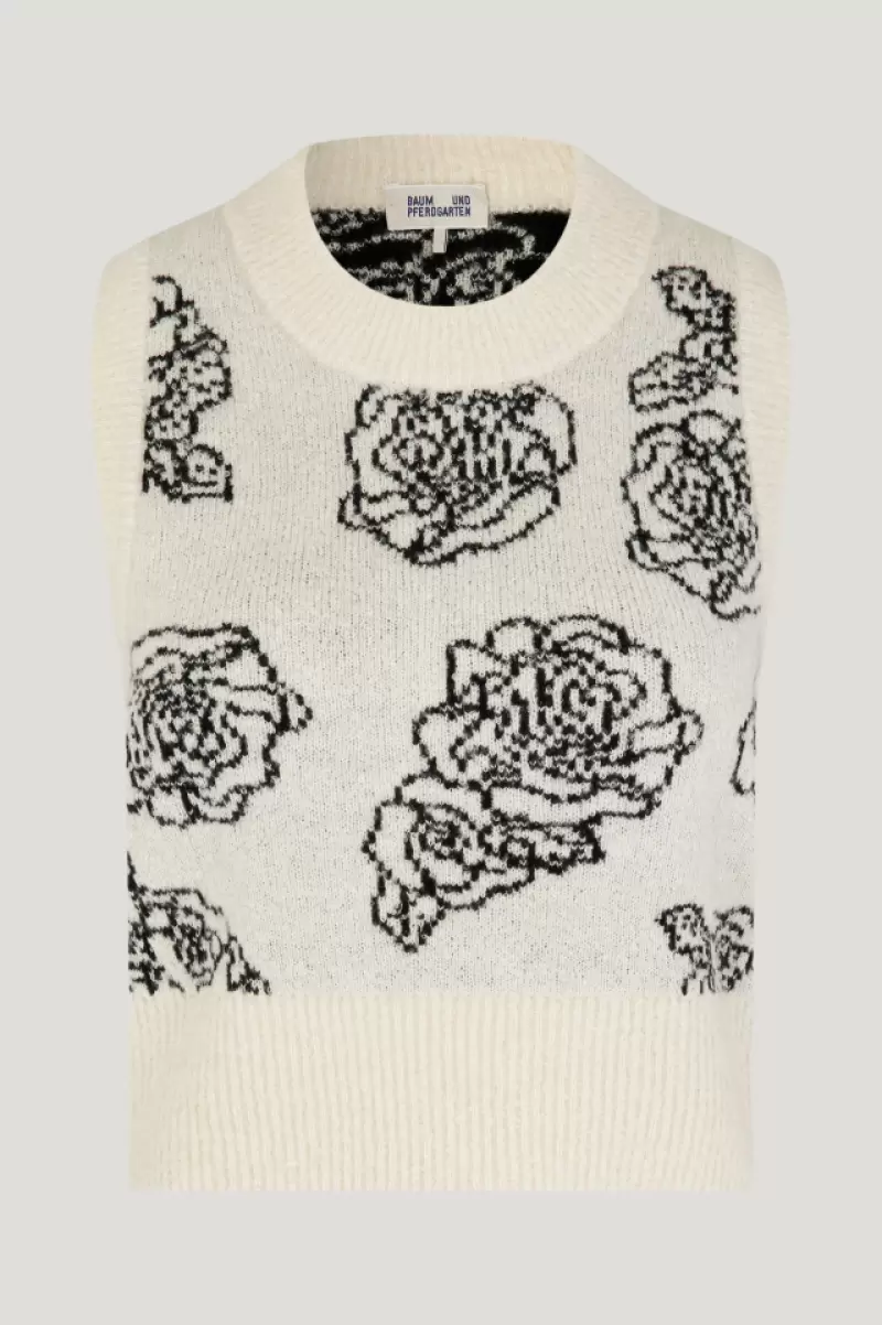 Creme Embroidery Flower Baum Und Pferdgarten Women Corry Vest Knitwear - 2