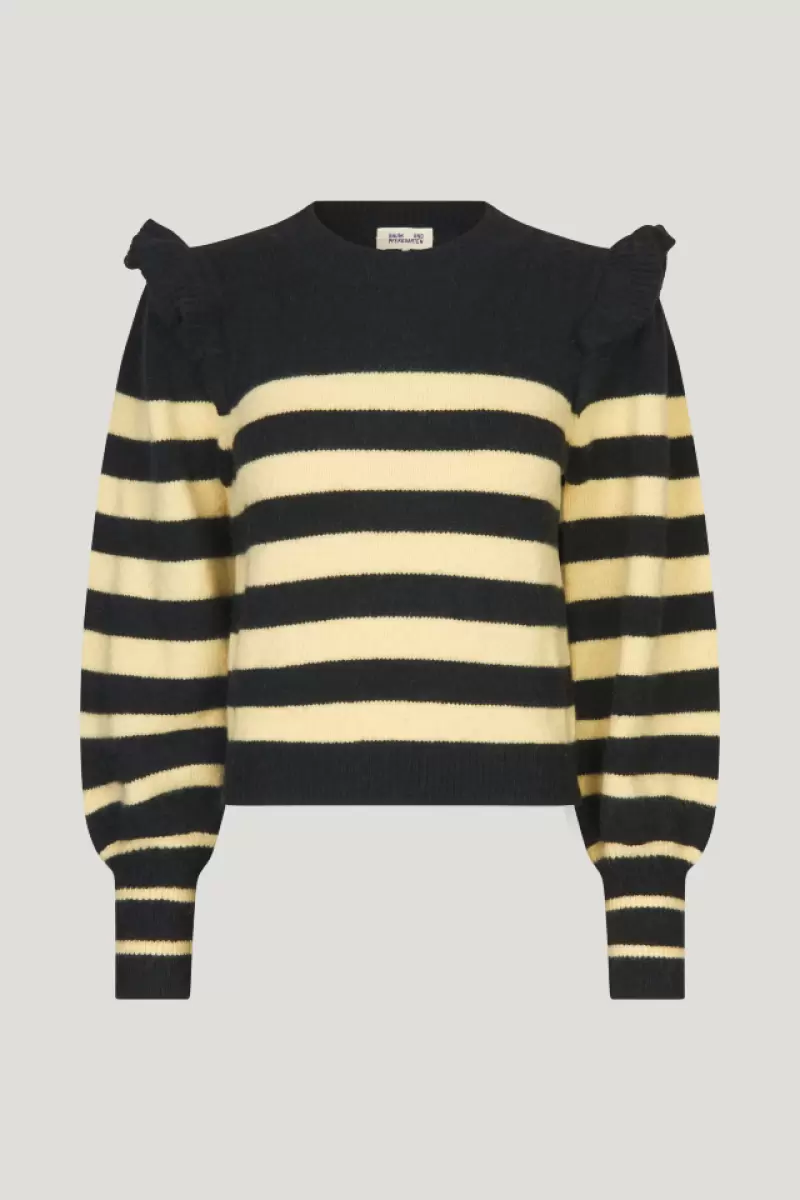 Black Yellow Breton Women Knitwear Baum Und Pferdgarten Camryn Sweater - 2