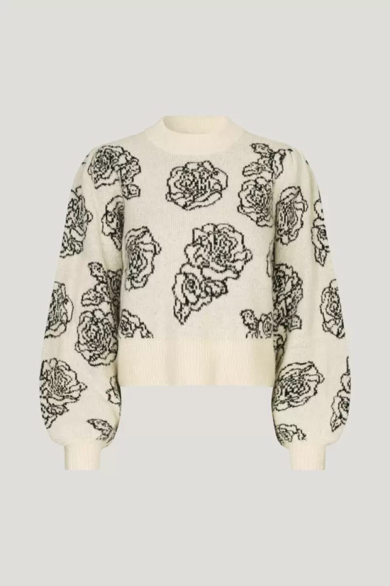 Women Knitwear Baum Und Pferdgarten Cherika Sweater Creme Embroidery Flower - 2