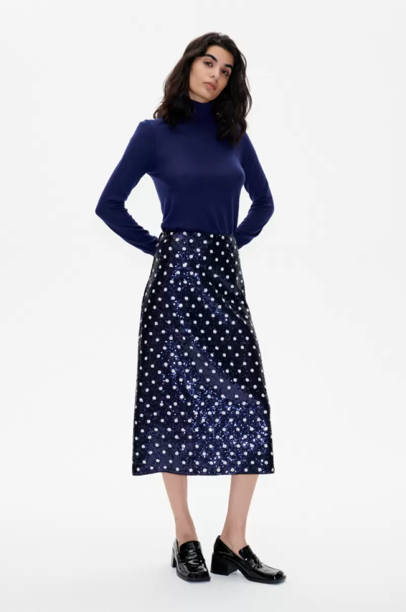 Women Blue Dotted Sequins Baum Und Pferdgarten Jily Skirt Skirts & Shorts