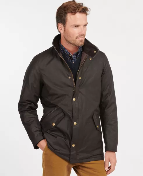 Barbour Prestbury Wax Jacket Waxed Jackets Olive Easy-To-Use Men