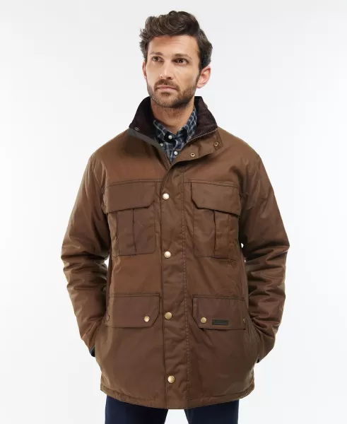 Superior Men Barbour Malcolm Wax Jacket Waxed Jackets Brown