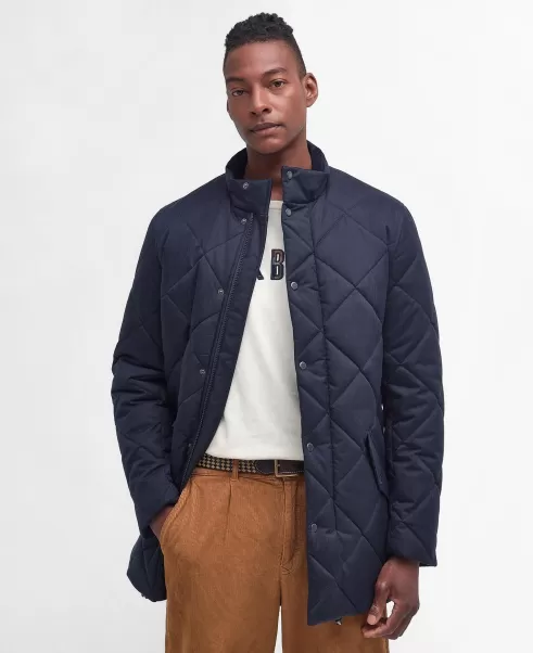 Men Quilted Jackets Navy Barbour Standford Chelsea Quilted Jacket Online
