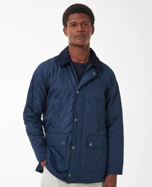 Men Top Barbour Ashby Polarquilt Jacket Navy Quilted Jackets