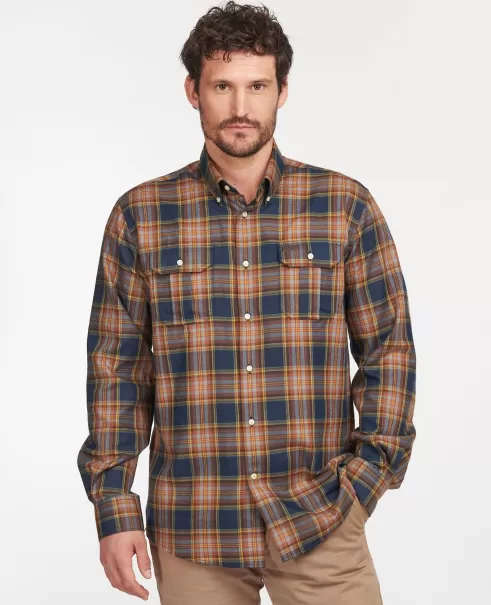 Men Shirts Barbour Singsby Thermo Weave Shirt Cost-Effective Grey Marl