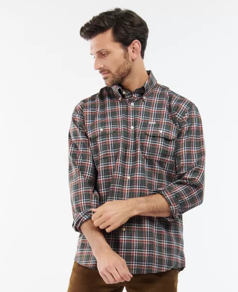 Men Shirts Stone Barbour Eastwood Thermo Weave Shirt Clearance