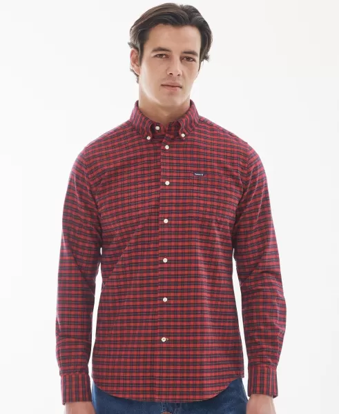 Barbour Emmerson Tailored Shirt Discounted Red Shirts Men