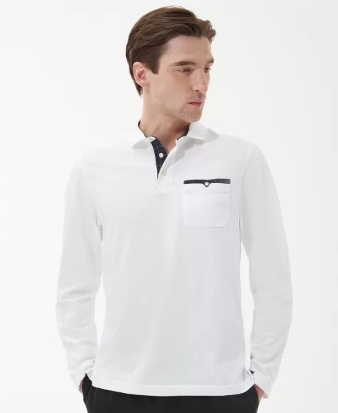 White Polo Shirts Men Barbour Corpatch Polo Shirt Efficient