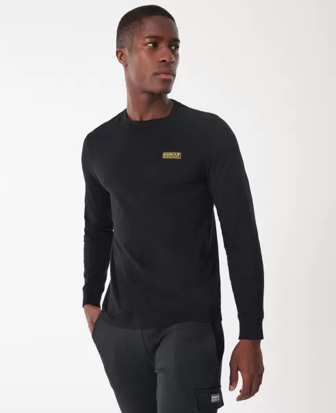 T-Shirts Modern Barbour Black Men B.intl Long Sleeved Logo T-Shirt