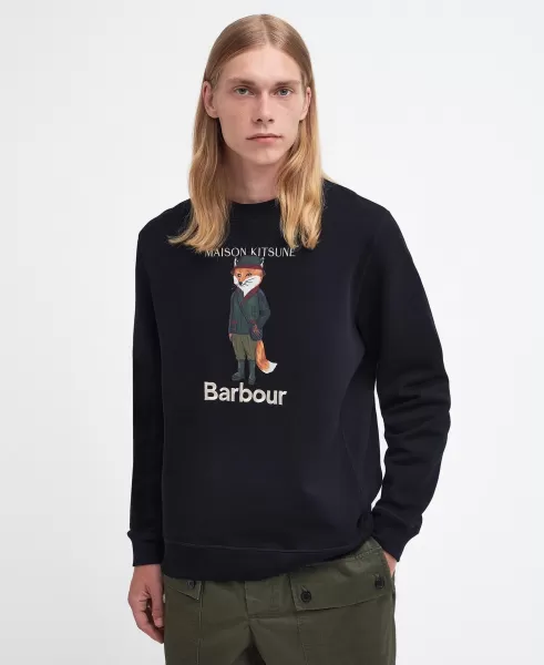 Men Classic Black Purchase Barbour X Maison Kitsuné Beaufort Fox Sweatshirt Hoodies & Sweatshirts