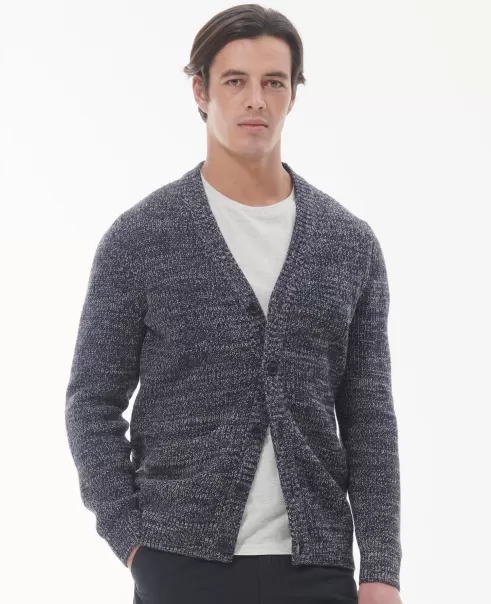 Jumpers Innovative Navy Men Barbour Sid Knitted Cardigan