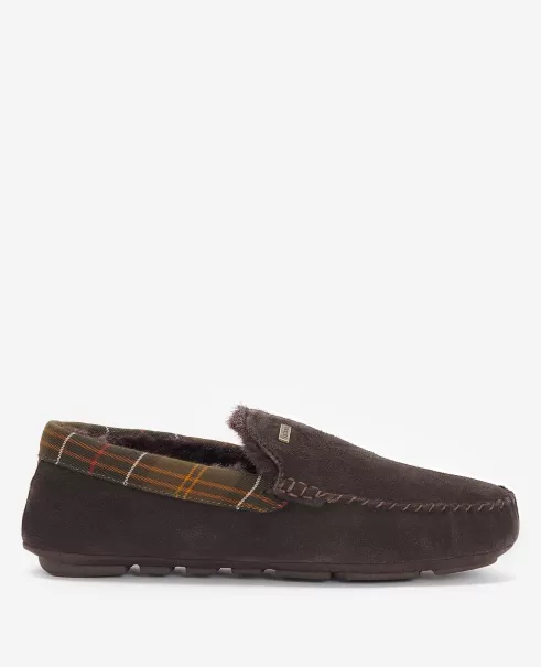 Men Barbour Monty Slippers Slippers Made-To-Order Brown Suede